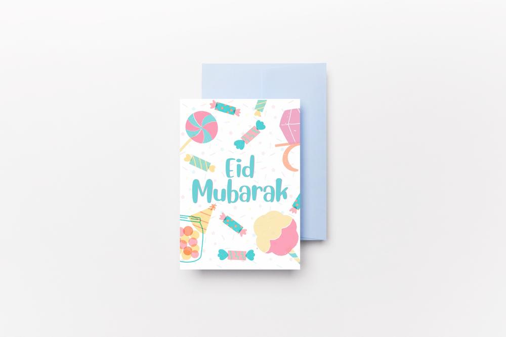 Eid Mubarak Food Cards Pack Of Four