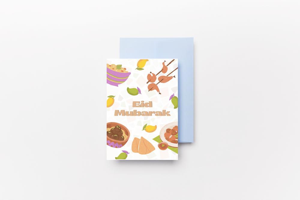 Eid Mubarak Asian Foods Card